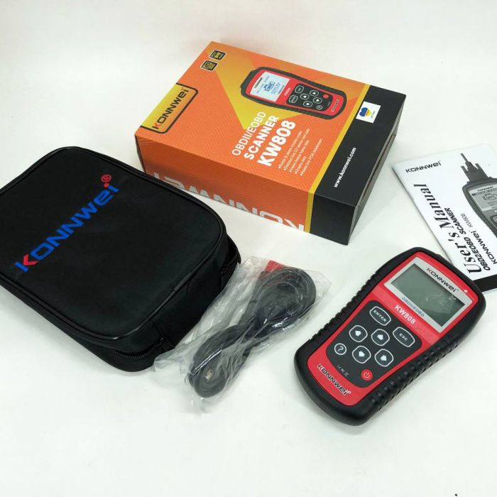 Тестер для диагностики автомобилей Konnwei KW808 OBD II/EOBD Мультимарочный диагностический сканер