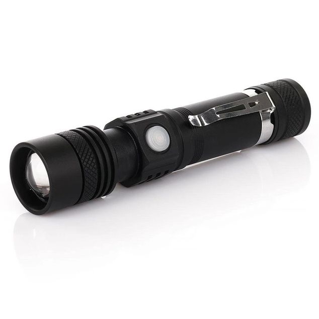 Тактический фонарь Bailong BL-518/8518-T6 3 режима работы zoom з/у microUSB кейс, карманный мини фонарь