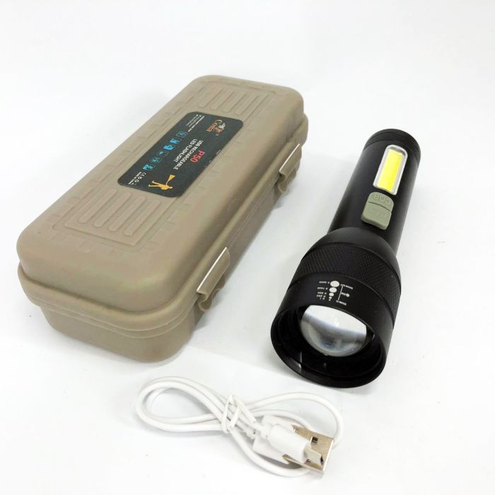 Фонарь аккумуляторный CB-C21-P90+COB, Мощный аккумуляторный лед фонарик, Ручной фонарик led