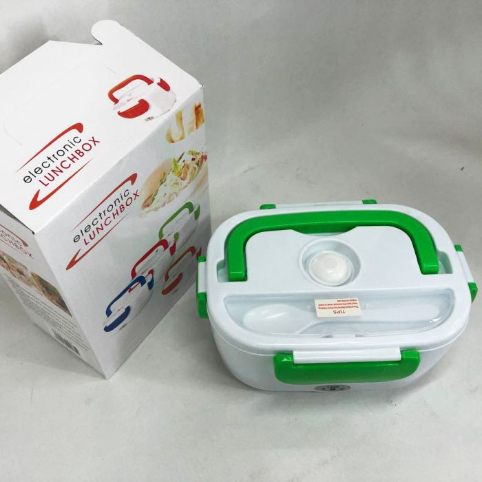 Ланч бокс электрический с подогревом Lunch Heater 220 V Pro, Термос для еды для детей. Цвет: зеленый