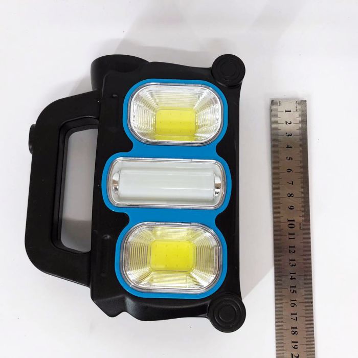 Фонарь ручной на солнечной батарее 3в1 HB-6168-LED+2COB с боковой лампой, 3 режима с функцией Power Bank