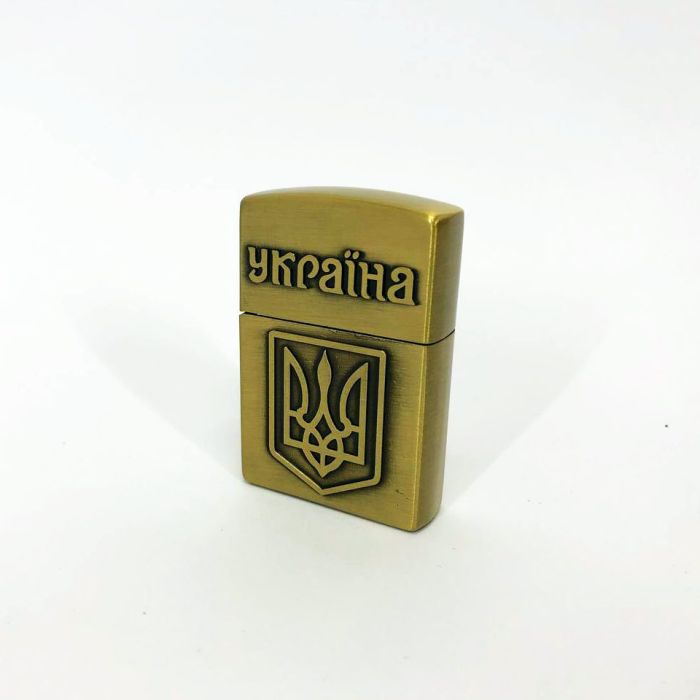Зажигалка кремниевая патриотическая Украина 4550. Цвет: золотой