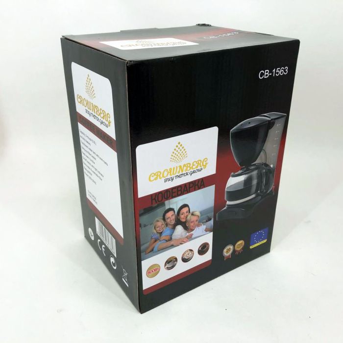Капельная Кофеварка Crownberg CB-1563 800 Вт, капельная кофеварка для дома, маленькая кофеварка