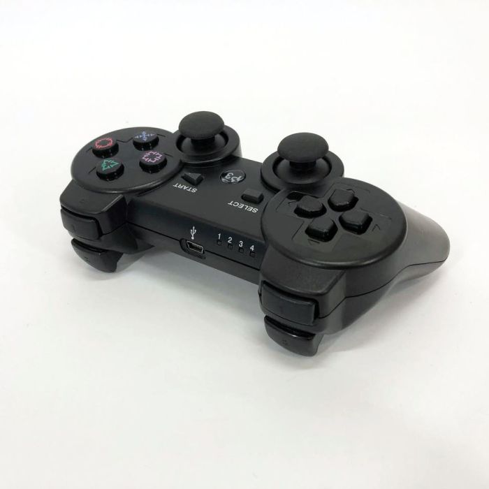 Игровой беспроводной геймпад Doubleshock PS3/PC аккумуляторный джойстик с функцией вибрации. Цвет: черный