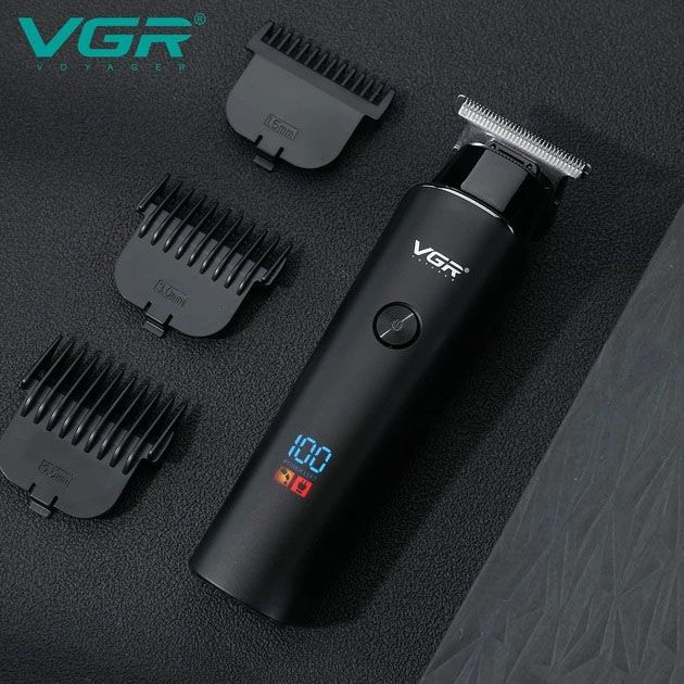 Триммер для волос VGR V-937, с USB-кабелем для зарядки, светодиодным дисплеем, 3 насадками