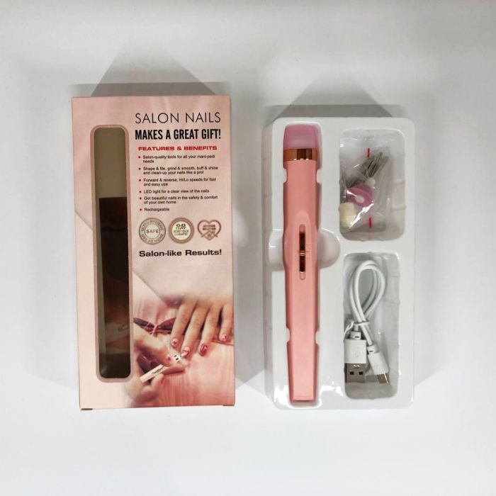 Фрезер для маникюра и педикюра Flawless Salon Nails, ручка фрезер для маникюра. Цвет: розовый
