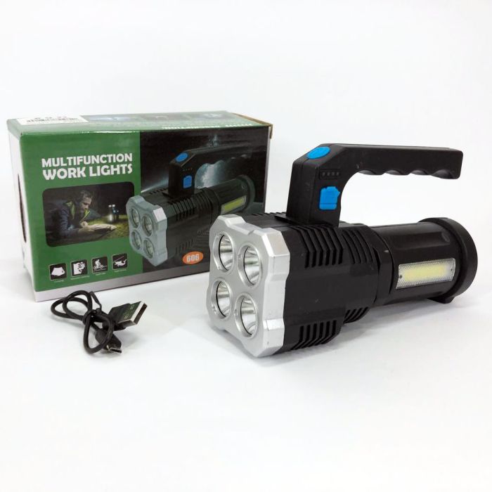 Фонарь светодиодный ручной переносной BL-X510-4LED+COB, светодиодный ручной аккумуляторный портативный