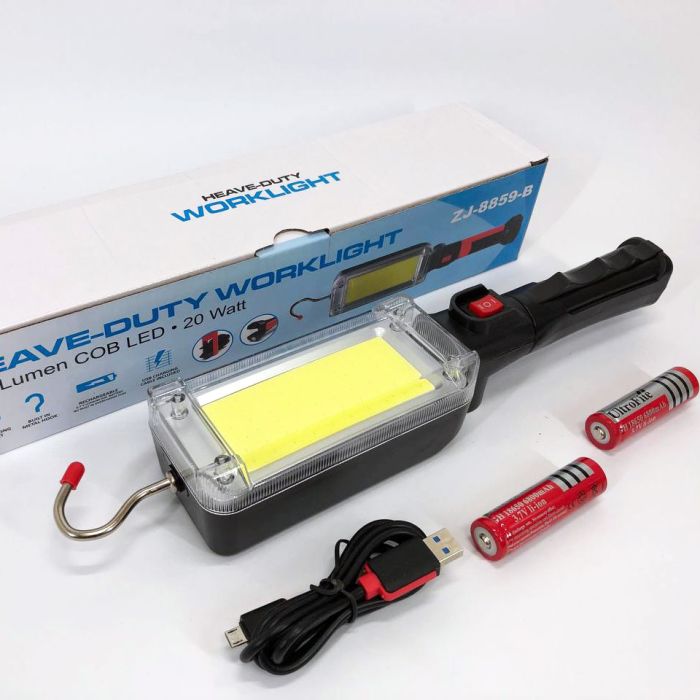Фонарь кемпинговый ZJ-8859-COB-3 аккумуляторный 18650 х 2, зарядка от micro USB, с магнитом и крючком