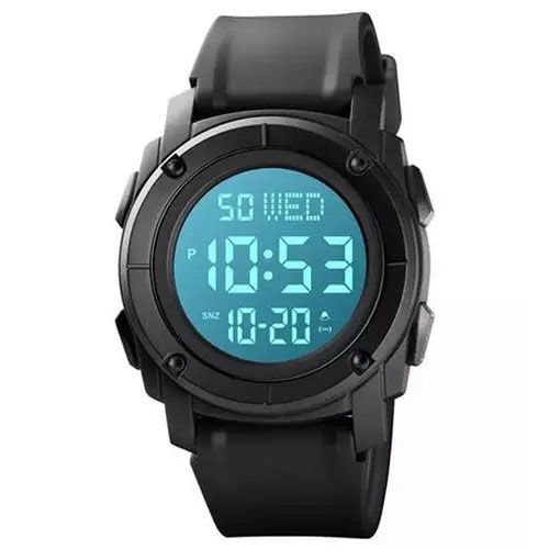 Часы наручные мужские SKMEI 1853BK BLACK, армейские часы противоударные. Цвет: черный