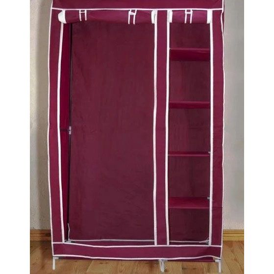 Шкаф складной тканевый STORAGE WARDROBE KM-105 на 2 секции | Шкаф разборный из ткани | органайзер для одежды (106х45х170). Цвет: коричневый