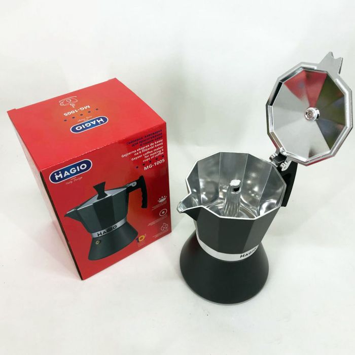 Гейзерная кофеварка Magio MG-1005 300 мл, гейзерная кофеварка для плиты, кофеварка гейзерного типа, кофейник