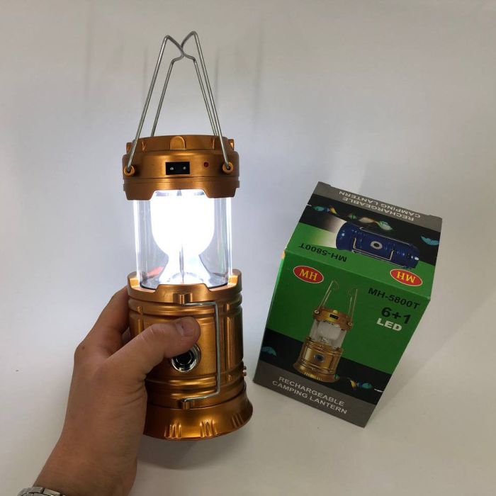 Кемпинговый фонарь c солнечной панелью, Многофункциональный led фонарь, Лампа для кемпинга яркая