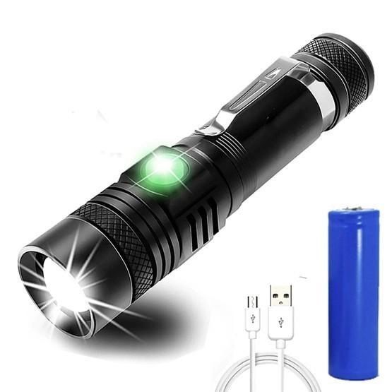 Тактический фонарь Bailong BL-518/8518-T6 3 режима работы zoom з/у microUSB кейс, карманный мини фонарь