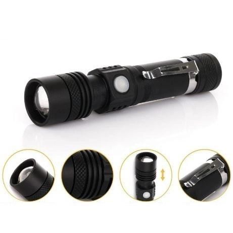 Тактический фонарь Bailong BL-518/8518-T6 3 режима работы zoom з/у microUSB кейс, карманный мини фонарь