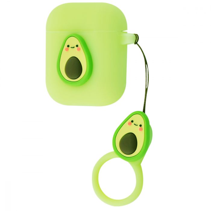 Чехол для Apple AirPods розовый с клубничкой