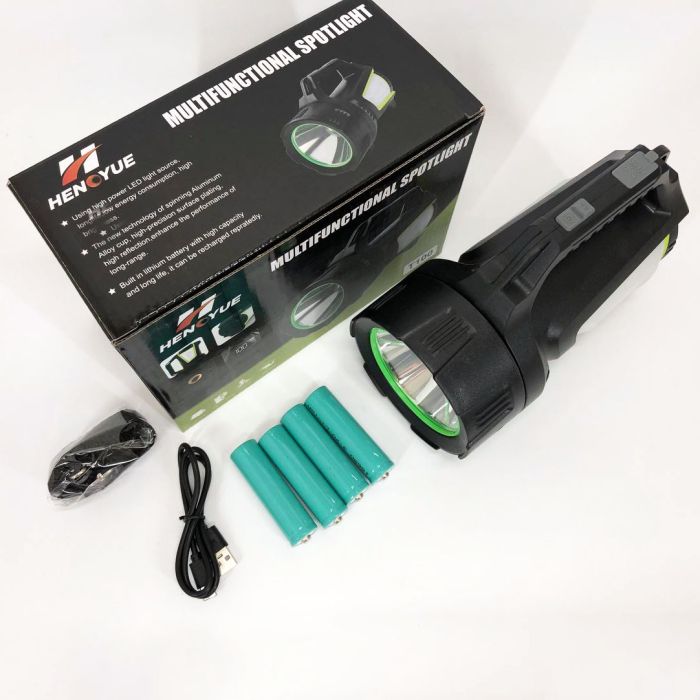 Фонарь кемпинг переносной T100A-10W+2COB с боковыми LED white/red/blue, Аккумуляторная лампа для кемпинга