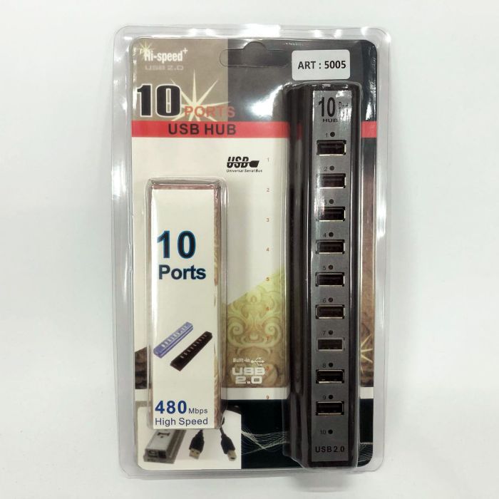 Разветвитель USB HUB на 10 портов с активной зарядкой 220V, Разветвитель юсб, Хаб для ноутбука