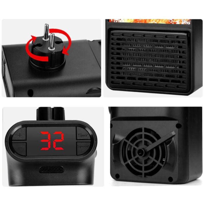Портативный обогреватель Flame Heater 900 Вт, тепловой вентилятор, обогреватель для дома, ветродуйчик