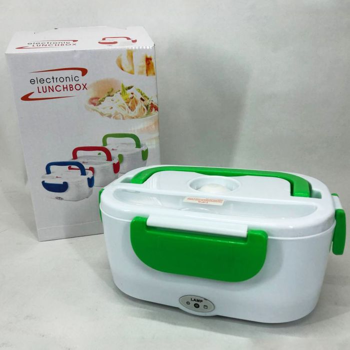 Ланч бокс электрический с подогревом Lunch Heater 220 V Pro, Термос для еды для детей. Цвет: зеленый