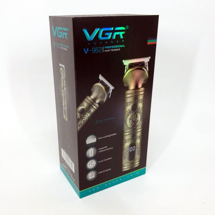 Аккумуляторная машинка для стрижки волос VGR V-962 триммер для бороды и усов с насадками 1-7 мм