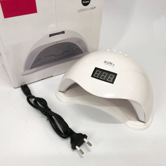 Лампа SUNUV SUN 5 PLUS 48W WHITE UV/LED для полимеризации, Профессиональная лампа для ногтей с таймером