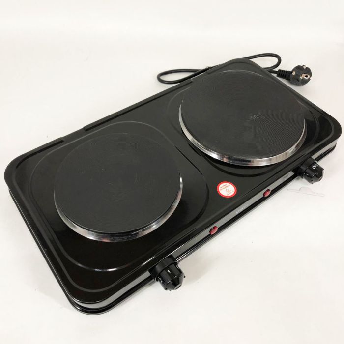 Плитка настольная электрическая Suntera DP-1935B, 2500 W, 2 конфорки разного диаметра. Цвет: черный