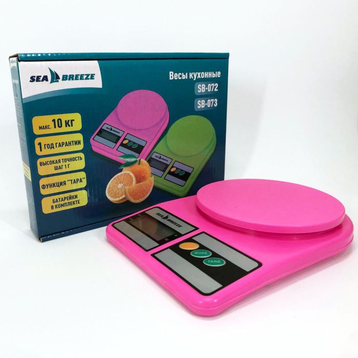 Весы кухонные SeaBreeze SB-072, Электрические кухонные весы, Точные кухонные весы. Цвет: розовый