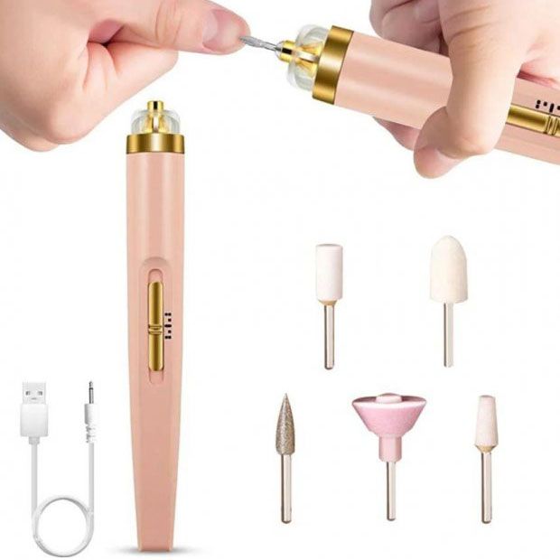 Фрезер для маникюра и педикюра Flawless Salon Nails, ручка фрезер для маникюра. Цвет: розовый
