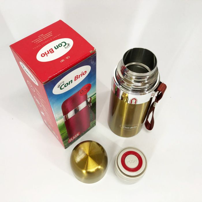 Термос Con Brio CB-381 Gold 0,35л, Хороший небольшой термос, Термос из нержавейки. Цвет: золотой