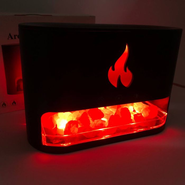 Лампа увлажнитель воздуха Docsal Flame 3 в 1 с соляными камнями, Портативный увлажнитель воздуха лампа