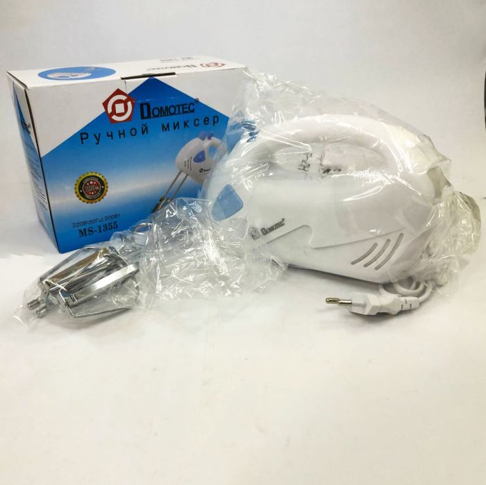 Миксер Domotec MS-1355 ручной с насадками для взбивания и для теста, Удобный миксер для кухни
