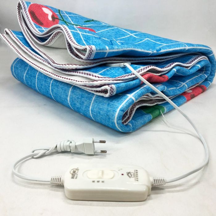 Электропростынь электрическая простынь с подогревом Electric Blanket 170х150см голубая клетка