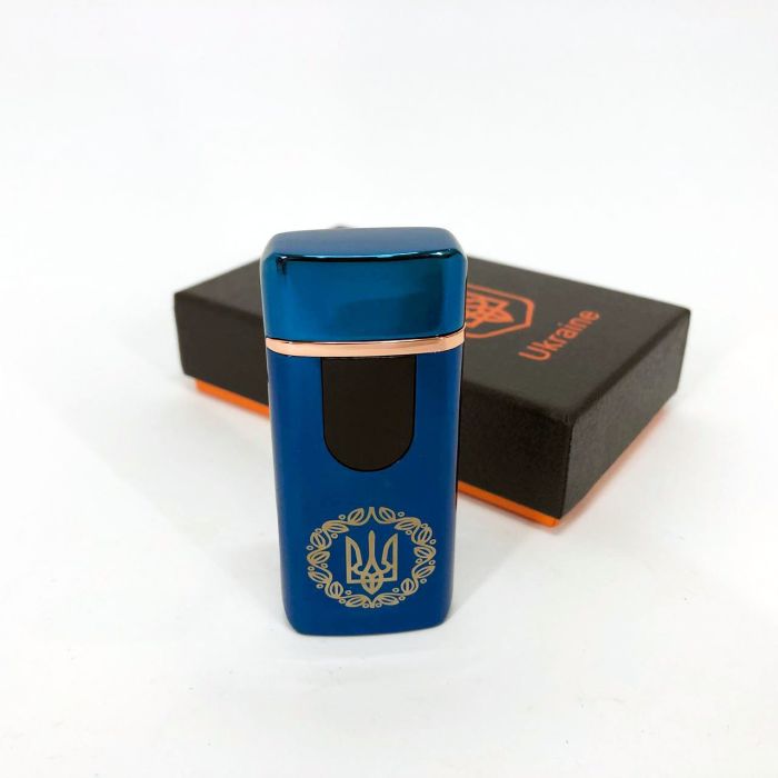 Электрическая и газовая зажигалка Украина с USB-зарядкой HL-435, зажигалки с зарядкой от usb. Цвет: синий