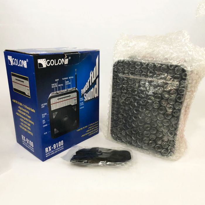 Радиоприемник GOLON RX-9100 USB+SD Радио с фонарем, Ретро радиоприемник, Fm передатчик. Цвет: красный