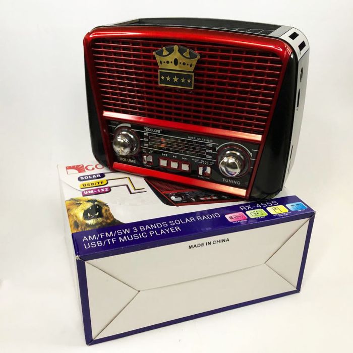 Радиоприёмник Golon RX-455S USB / аккумулятор солнечная панель, Радиоприемник с хорошим приемом для дачи