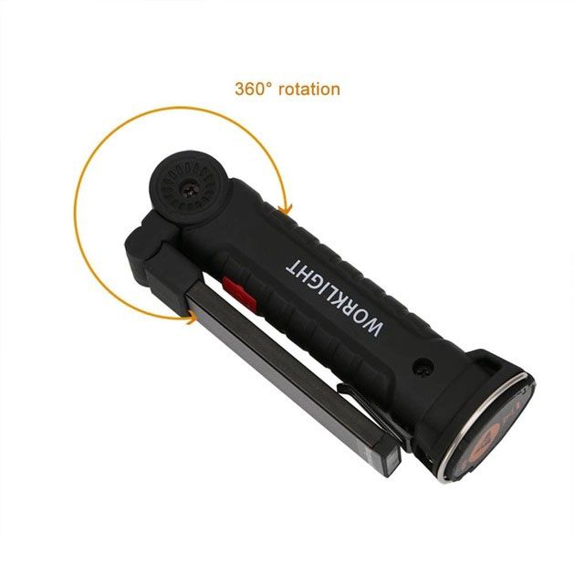 Светодиодный фонарь кемпинг W52 SMD + COB, красный + белый, магнит, крючок, кемпинговый складной фонарь