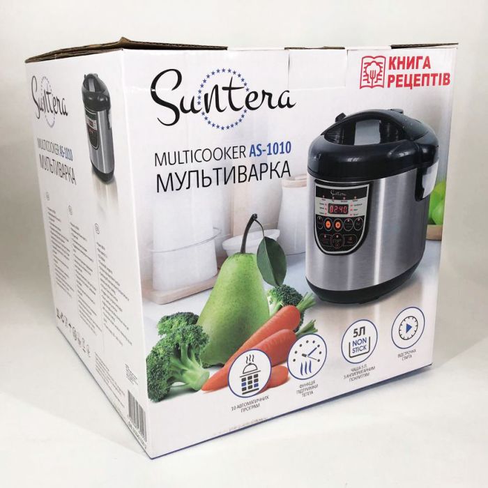 Мультиварка Suntera AS-1010S 900 Вт, многофункциональная мультиварка, пароварка для кухни бытовая