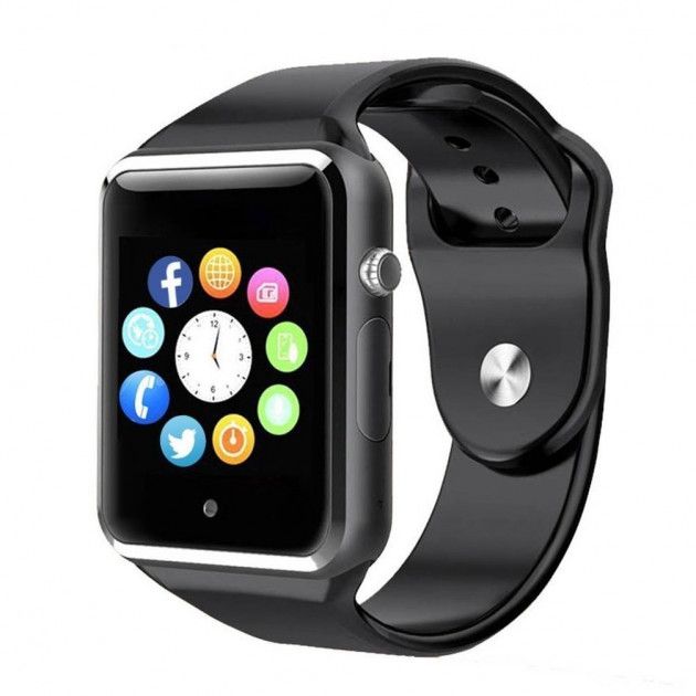 Смарт-часы Smart Watch A1 умные электронные со слотом под sim-карту + карту памяти micro-sd. Цвет: черный