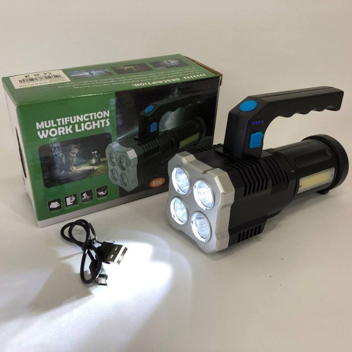 Фонарь светодиодный ручной переносной BL-X510-4LED+COB, светодиодный ручной аккумуляторный портативный