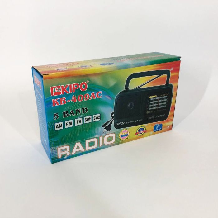 Радиоприёмник Kipo KB-409AC мощный радио FM c usb питание от батарейки R20 или от сети Черный