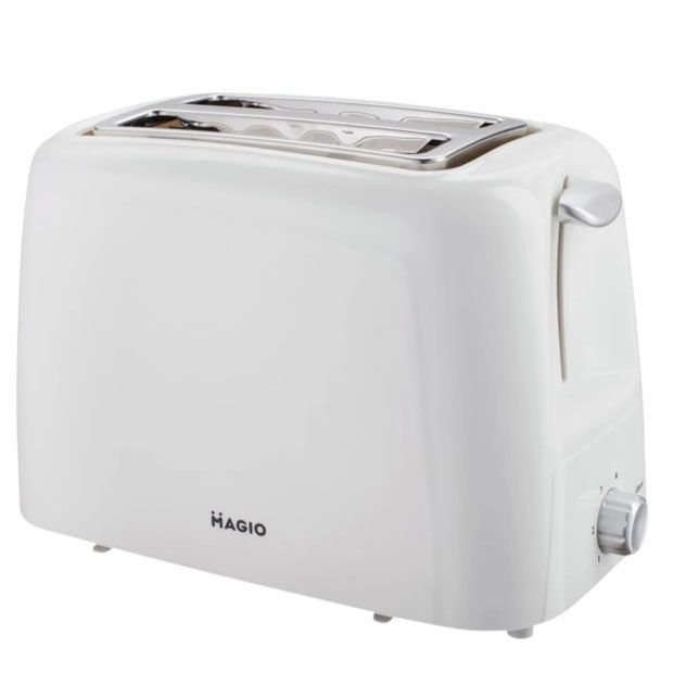 Тостер MAGIO MG-273, маленький тостер, тостерница для бутербродов, тостер для хлеба. Цвет: белый