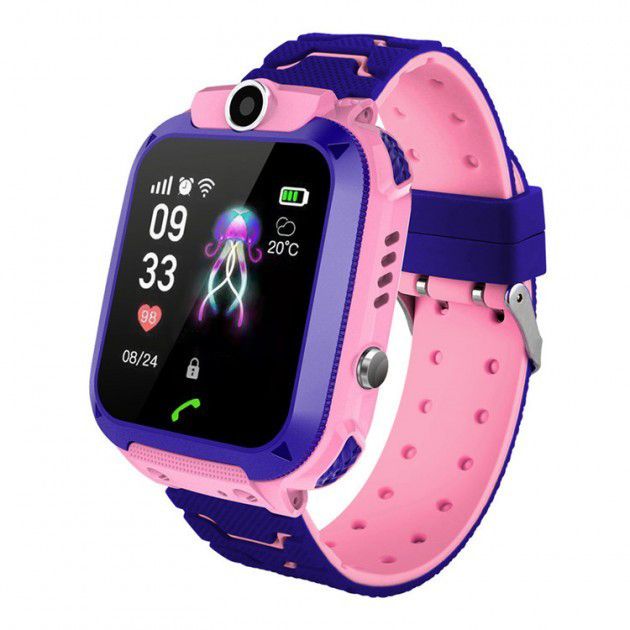 Детские Смарт Часы Smart Baby Watch Q12 SIM /Bluetooth /LBS/GPS. Цвет: розовый