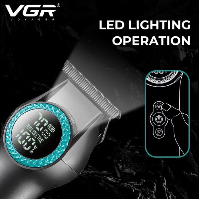 Тример VGR V-990, 3 насадки, Многофункциональная аккумуляторная машинка для стрижки, VGR машинка