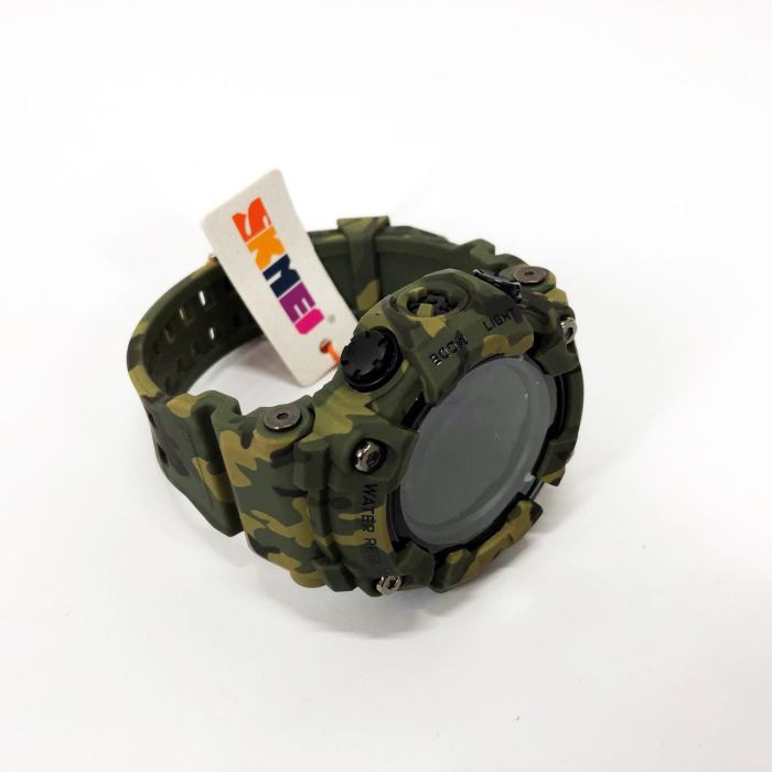 Часы наручные мужские SKMEI 1968CMGN GREEN CAMO, водонепроницаемые мужские часы. Цвет: камуфляж