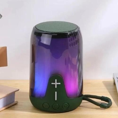 Портативная колонка TG652 5W с RGB подсветкой и ремешком, колонка с аккумулятором блютуз. Цвет: зеленый