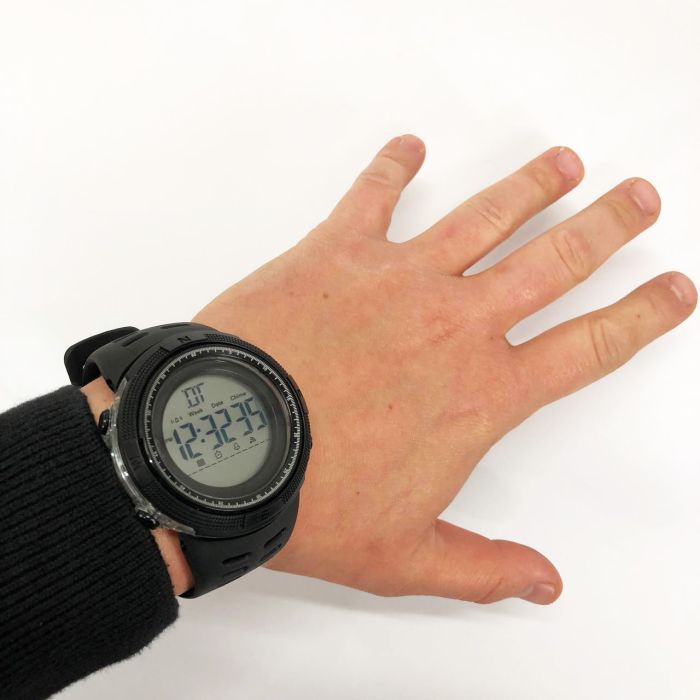 Часы наручные мужские SKMEI 2070BKWT BLACK-WHITE, водостойкие тактические часы. Цвет: черный