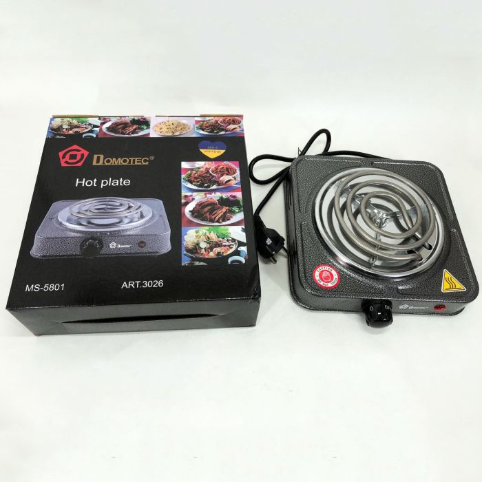 Электроплита спиральная плита настольная Domotec MS-5801 1000 W, Переносная компактная электроплита