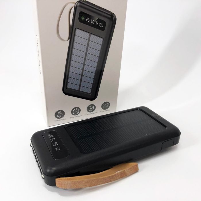 Power Bank Solar Smart 1015 зарядное устройство на солнечной батарее 20000mAh с индикатором заряда Черный