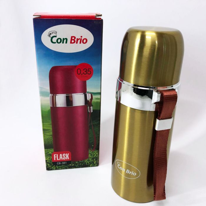 Термос Con Brio CB-381 Gold 0,35л, Хороший небольшой термос, Термос из нержавейки. Цвет: золотой
