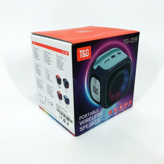 Портативная Bluetooth колонка TG359 7W с RGB подсветкой, аккумуляторная колонка для музыки. Цвет: зеленый
